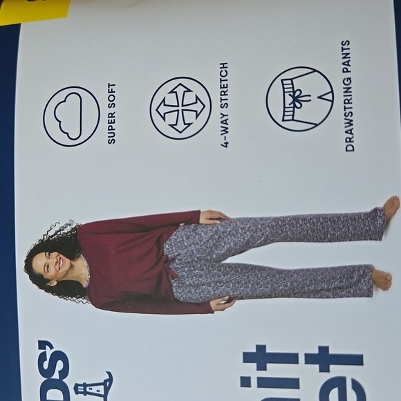 Lands' End Women's Knit 2 Piece Pajama Set - Picture 3 of 6